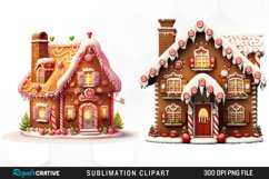 Watercolor Gingerbread House PNG Set Product Image 1