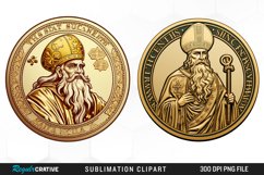 Watercolor Golden Coin Clipart Product Image 1