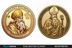 Watercolor Golden Coin Clipart Product Image 1