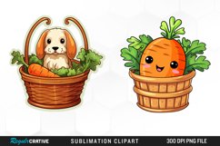 Watercolor Carrot in Basket PNG Clipart Product Image 1