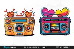 Watercolor Retro tape player PNG Clipart Product Image 1