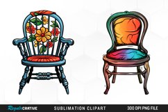 Watercolor Cottagecore Chair Art Clipart Product Image 1