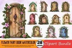 Flower Fairy Door Clipart Bundle Product Image 1