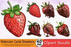 Watercolor Strawberry Clipart Bundle Product Image 1