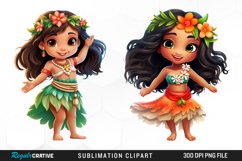 Adorable Little Hula Girl PNG Clipart Product Image 1