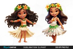 Adorable Little Hula Girl PNG Clipart Product Image 1