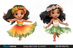 Adorable Little Hula Girl PNG Clipart Product Image 1