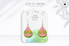 Peace Glasses Watermelon | Summer Earrings Laser Cut Product Image 1