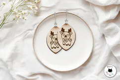 Little Reindeer Christmas Earrings Laser Cut SVG Product Image 4