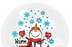 Christmas SVG Warm Winter Wishes, Snowman SVG Snowflakes Product Image 3