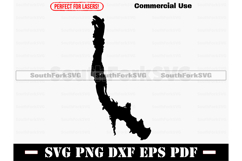Wyman Lake Maine Map SVG PNG DXF EPS PDF Product Image 1