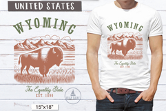 Wyoming PNG Vintage United States Sublimation Design