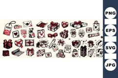 Hand Drawn Valentine Gift Clipart Bundle Pack Product Image 1
