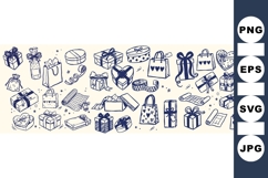 Hand Drawn Gift Box Clipart Bundle for Invitations Product Image 1