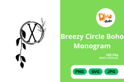 Breezy Circle Boho Monogram - Hand Drawn Floral Letter Set Product Image 1