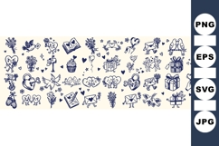 Hand Drawn Valentine Clipart Bundle For Cards Product Image 1
