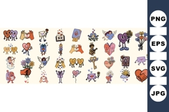 Cute Valentine Love Clipart Bundle for Crafts Product Image 1