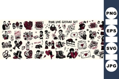 Punk Love Gesture Clipart Bundle for Crafts Product Image 1