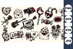 Punk Valentine Clipart Bundle for Rock Lovers Product Image 1