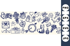 Hand Drawn Valentine Clipart Bundle For Invitations Product Image 1