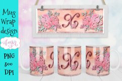 X monogram Mug sublimation design, initial mug PNG Product Image 1
