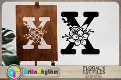 Floral letter X svg cut file / Botanical alphabet SVG Product Image 2