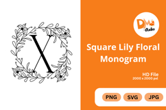Square Lily Floral Monogram Product Image 1