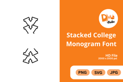 Stacked College Monogram Font Product Image 1