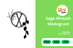 Sage Wreath Monogram Product Image 1