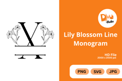 Lily Blossom Line Monogram Product Image 1