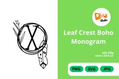 Leaf Crest Boho Monogram - Hand Drawn Botanical Letters Product Image 1