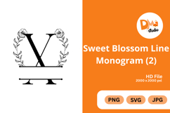 Simple Blossom Line Monogram Product Image 1
