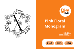 Pink Floral Monogram Product Image 1