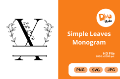 Simple Leaves Monogram Product Image 1