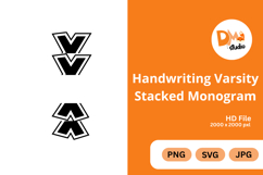 Handwriting Varsity Stacked Monogram Product Image 1
