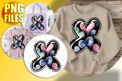 X Doodle Letter Loving Valentine Heart Charm! Product Image 1