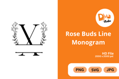 Rose Buds Line Monogram Product Image 1