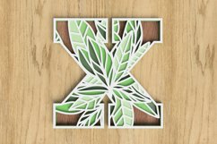 Layered Botanical Alphabet Laser Cut File - Letter V Product Image 1