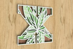 Layered Botanical Alphabet Laser Cut File - Letter V Product Image 2