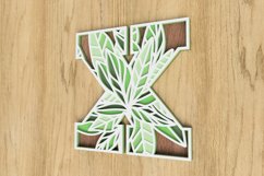 Layered Botanical Alphabet Laser Cut File - Letter V Product Image 3