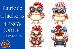 Patriotic Chicken Clipart Png, Funny 4th of July PNG Graphic Product Image 1