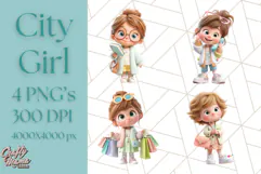 Kawaii City Girl PNG Clipart, Soft Dreamy Style Clip Art Product Image 1