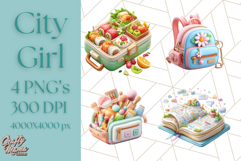 Kawaii City Girl PNG Clipart, Soft Dreamy Style Clip Art Product Image 1