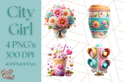 Kawaii City Girl PNG Clipart, Soft Dreamy Style Clip Art Product Image 1