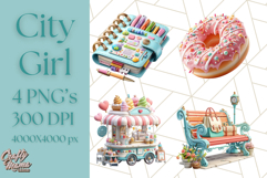 Kawaii City Girl PNG Clipart, Soft Dreamy Style Clip Art Product Image 1