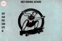 Wall Clock SVG, dxf files for cnc, clock face svg file Product Image 1