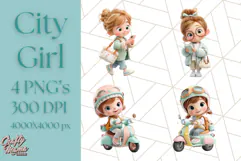 Kawaii City Girl PNG Clipart, Soft Dreamy Style Clip Art Product Image 1