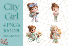 Kawaii City Girl PNG Clipart, Soft Dreamy Style Clip Art Product Image 1