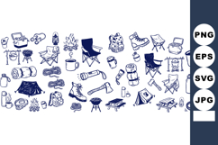 Hand Drawn Camping Gear Vector Clipart Bundle Product Image 1