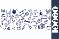 Vintage Auto Repair Tools Clipart Bundle for Crafts Product Image 1